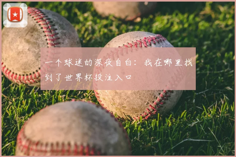 一个球迷的深夜自白：我在哪里找到了世界杯投注入口